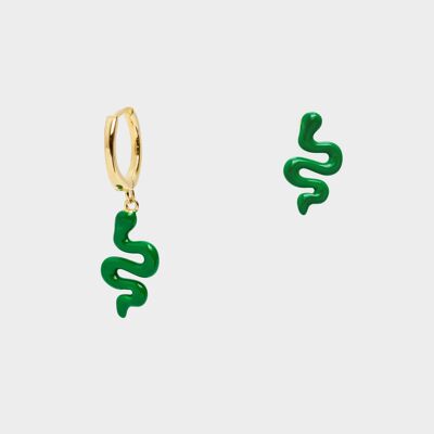 14K GOLD PLATED 925 SILVER SNAKE EARRINGS