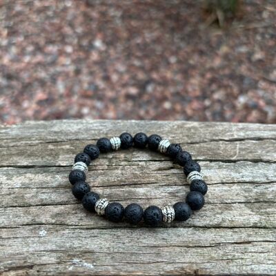 Elastic Lava Stone Lithotherapy Bracelet