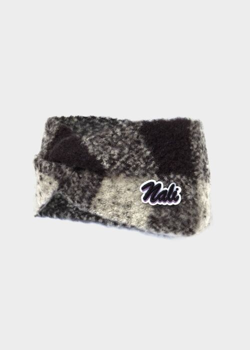 VITTO KNITTED HEADBAND BLACK CHECK PATTERN