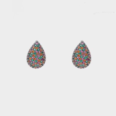 PENDIENTES LAGRIMA CON CRISTALES DE COLORES