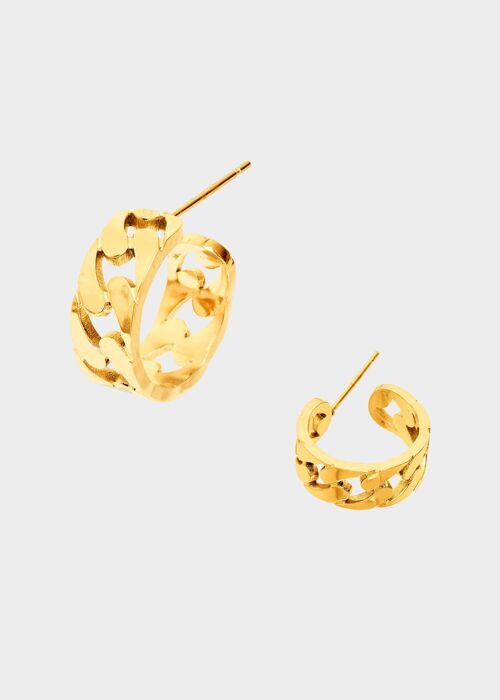 STAIN. STEEL EMI SMALL HOOP EARRINGS IN GOLD