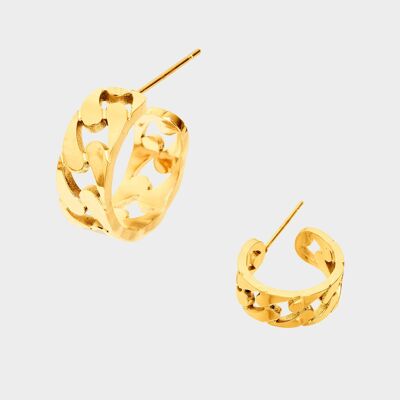 STAIN. STEEL EMI SMALL HOOP EARRINGS IN GOLD