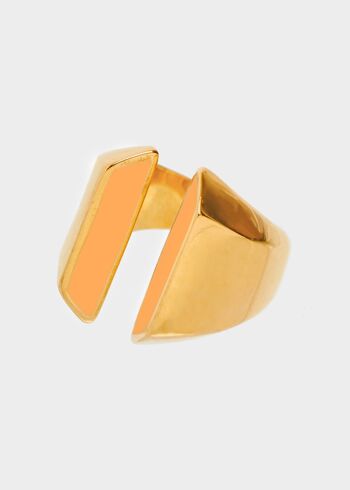 TACHE. BAGUE ACIER ÉMAIL ARYS ORANGE 3