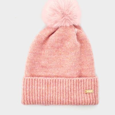 GORRO SONIA CON PONPON ROSA