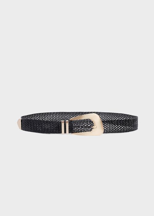 SONIA BRAIDED BELT IN BLACK