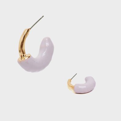 SHERI HOOP EARRINGS ENAMEL LILAC