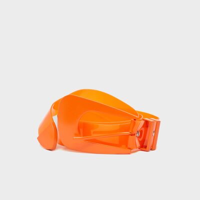 SARA VINYL BELT IN ORANGE