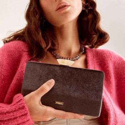 CLUTCH OLYMPE CON CIERRE DE RESINA GRIS