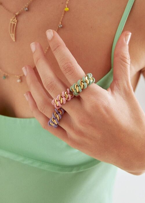 LYNDIS GROUMETTE RING IN GOLD AND LILAC