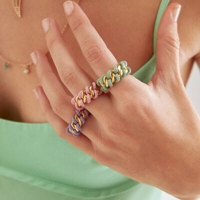 LYNDIS GROUMETTE RING IN GOLD AND GREEN