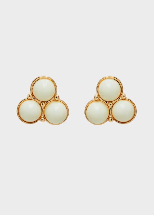 LIPA EARRINGS IN WHITE RESIN AND GOLD