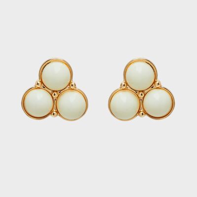 LIPA EARRINGS IN WHITE RESIN AND GOLD