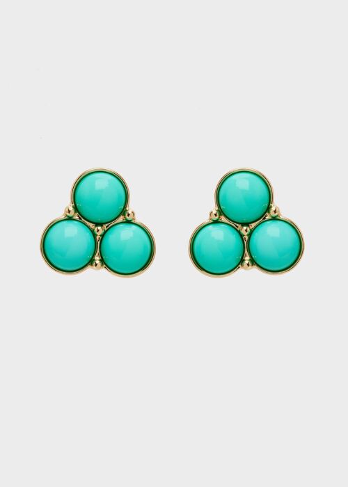 LIPA EARRINGS IN GREEN RESIN AND GOLD