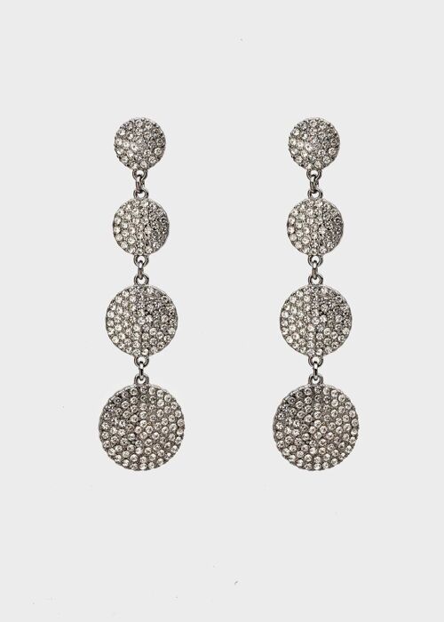 LIA GREY LONG EARRINGS WITH CRYSTAL CIRCLES
