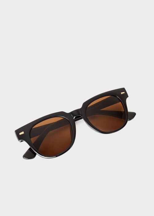 LEO ROUND LUCID BLACK SUNGLASSES