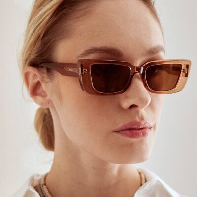 LENA RECTANGULAR BRONZE SUNGLASSES