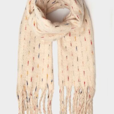 GLORY SCARF WITH FRINGES WHITE