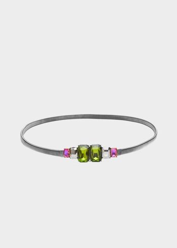 GAIA CEINTURE ÉLASTIQUE AVEC BOUCLE BIJOU VERT 1