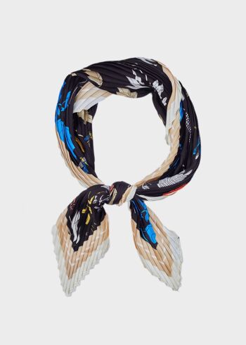 FOULARD FRANCI PLISSE EN IMPRIMÉ FLEURS CRÈME 2