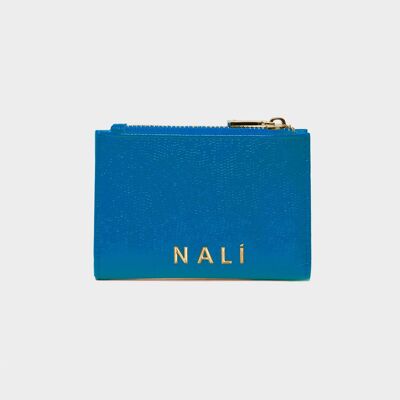 FLAME SHINY WALLET IN BLUE