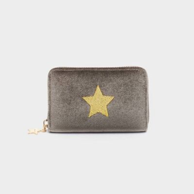 EMI TAUPE WALLET WITH GOLD STAR