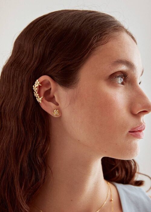 EARRINGS WITH ZIRCON FLOWERS