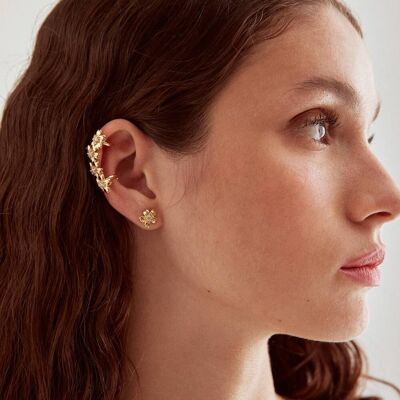 EARRINGS WITH ZIRCON FLOWERS