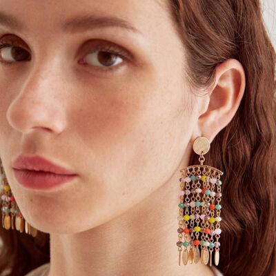 EARRINGS WITH MULTICOLOR FRINGES
