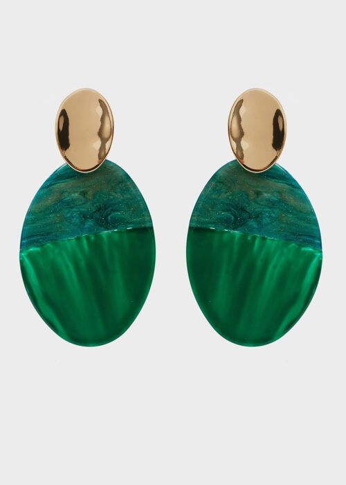 DONA LONG EARRINGS IN GREEN RESIN