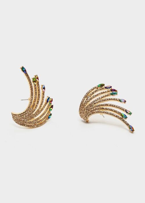 DIDI EARRINGS WITH GOLD CRYSTAL WIRES