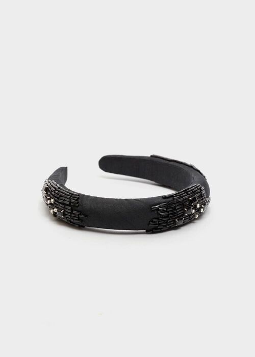 DELIA BLACK HEARDBAND WITH BLACK BEADS