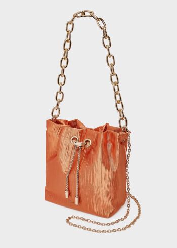 PETIT SAC SEAU CALLIE AVEC CHAÎNE EN ORANGE 3