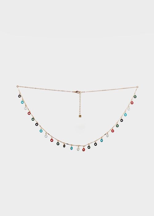 BODYCHAIN IN GOLD WITH MULTICOLOR HOOPS