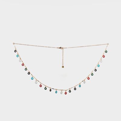 BODYCHAIN IN GOLD WITH MULTICOLOR HOOPS
