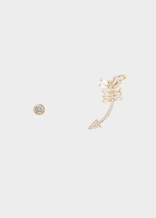 BILLY ARROW EARRINGS W/ CRYSTALS 14K GOLD PLATED