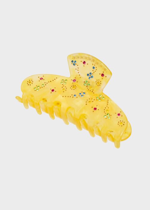 BELLA HAIR CLIP IN YELLOW W/ CRYSTALS
