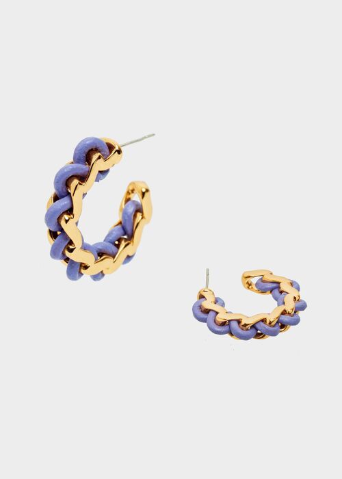 AREA HOOP EARRINGS GOLD AND LILAC