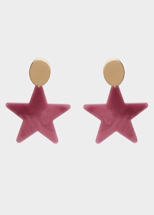 ADA STAR EARRINGS IN PURPLE RESIN