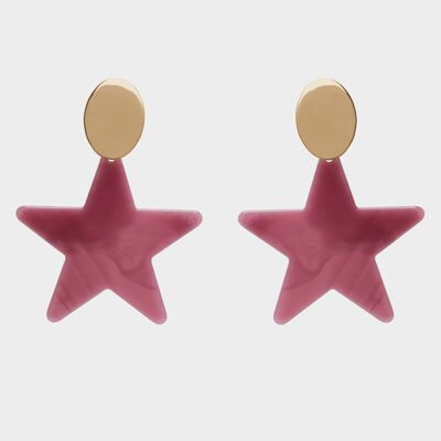 ADA STAR EARRINGS IN PURPLE RESIN