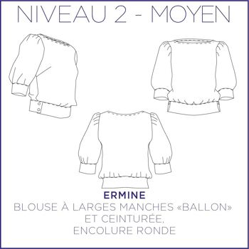Patron de couture Ermine - Blouse - 34/48 - Moyen 13