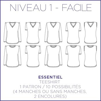 Patron de couture Essentiel - Teeshirt - S/3XL - Facile 16