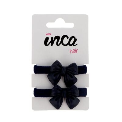 Set of 2 children's hair ties with bows, 4 colors