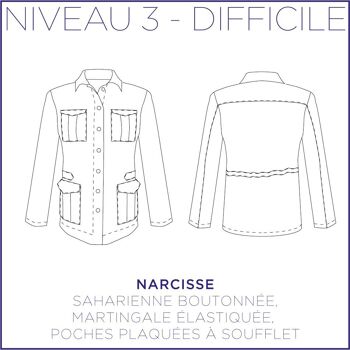 Patron de couture Narcisse - Veste - 34/48 - Difficile 18