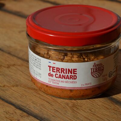 Duck terrine, semi-dried tomatoes and thyme, 160 g verrine