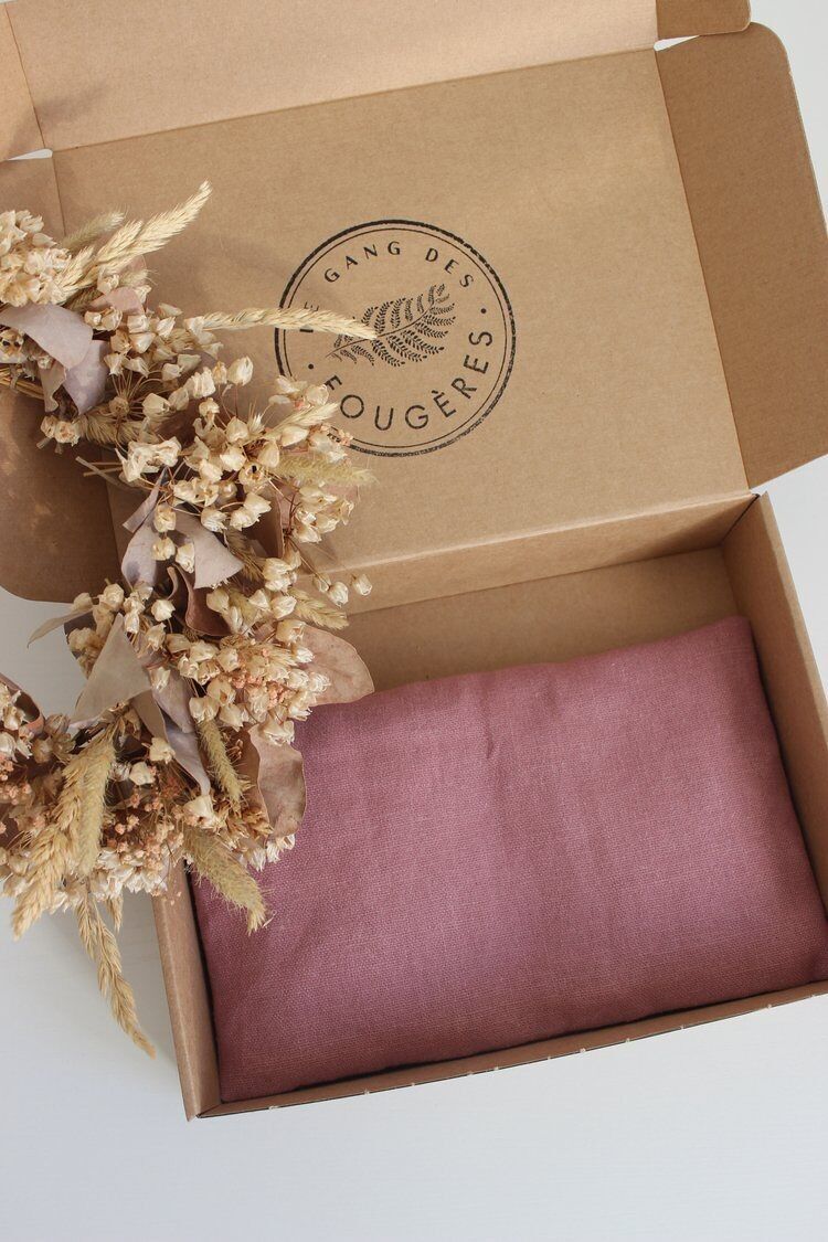 Small dry flaxseed hot water bottle - Old pink linen