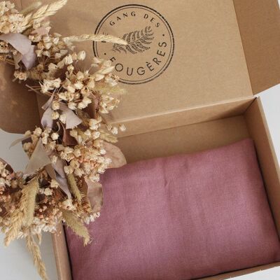 Small dry flaxseed hot water bottle - Old pink linen