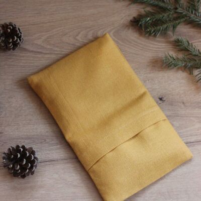 Small dry flaxseed hot water bottle - Mustard yellow flax