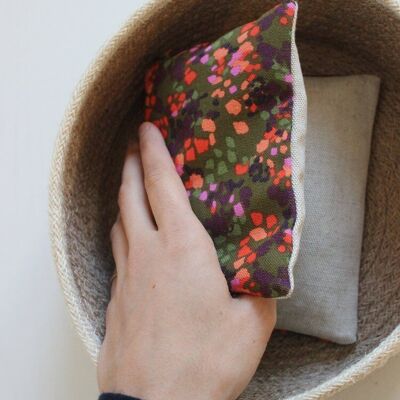 Small dry flaxseed hot water bottle - Multicolor & beige