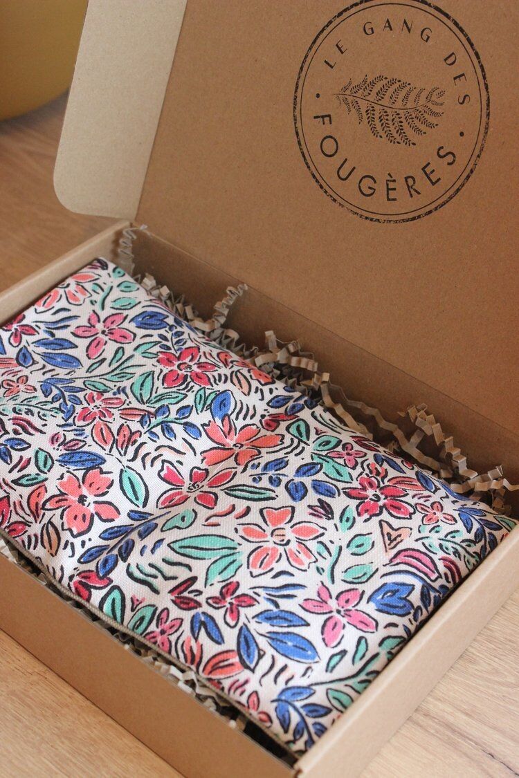 Small dry flax seed hot water bottle - Watercolor flowers