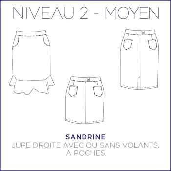 Patron de couture Sandrine - Jupe - 34/46 - Moyen 14